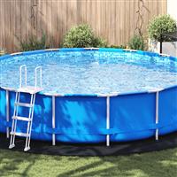vidaXL Ronde Zwembadcover Zwart Polyethyleen Ø 550 cm Waterdicht