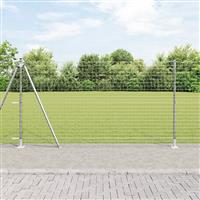vidaXL Hekpalen met Basisplaten 7 stuks Ø32mm 78,5cm Gegalvaniseerd Staal