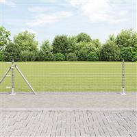 vidaXL Hekpalen met Basisplaten 13 stuks Ø32mm 50cm Gegalvaniseerd Staal