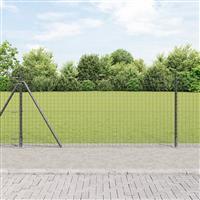 vidaXL Hekpalen met Basisplaten 7 stuks Ø32mm 90cm Gegalvaniseerd Staal