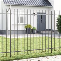 vidaXL Tuinhek met punten 1,7x1,5 m staal grijs