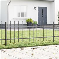 vidaXL Tuinhek met punten 1,7x0,6 m staal grijs