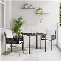 vidaXL 3-delige Tuinset met Kussens Bruin Poly Rattan