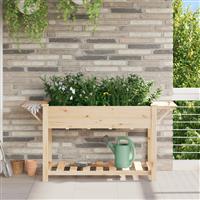 vidaXL Plantenbak met schappen 155x59x76 cm massief vurenhout