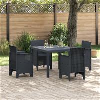 vidaXL 5-delige Tuinset Antraciet Poly Rattan