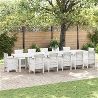 vidaXL Tuintafel 400x100x73 cm poly rattan wit