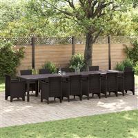 vidaXL Tuintafel 400x100x73 cm poly rattan bruin