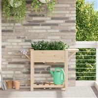 vidaXL Plantenbak met schappen 111x37x76 cm massief vurenhout