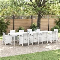 vidaXL Tuintafel 350x100x73 cm poly rattan wit