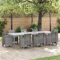 vidaXL Tuintafel 300x100x73 cm poly rattan lichtgrijs