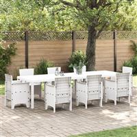 vidaXL Tuintafel 300x100x73 cm poly rattan wit