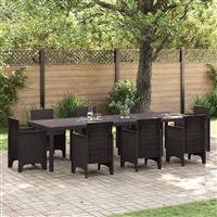 vidaXL Tuintafel 300x100x73 cm poly rattan bruin