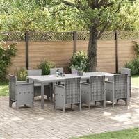 vidaXL Tuintafel 250x100x73 cm poly rattan lichtgrijs