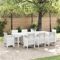 vidaXL Tuintafel 250x100x73 cm poly rattan wit