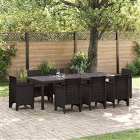 vidaXL Tuintafel 250x100x73 cm poly rattan bruin