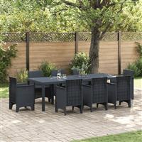 vidaXL Tuintafel 250x100x73 cm poly rattan antraciet