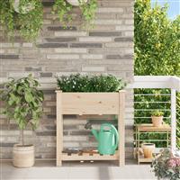 vidaXL Plantenbak met schap 71x37x76 cm massief vurenhout