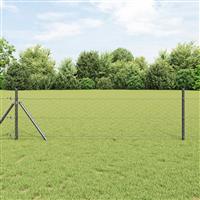 vidaXL Hexagon Tuinhek Grijs 1,6x100 m Staal