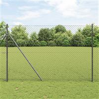 vidaXL Kettinghek Grijs 1.6x25 m Staal
