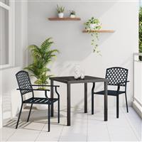 vidaXL 3-delige tuin eetset antraciet staal
