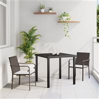 vidaXL 3-delige Tuinset met Kussens - Bruin Rattan