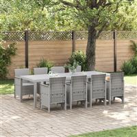 vidaXL 9-delige tuinset met witte poly rattan
