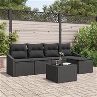 vidaXL 6-delige Tuinset met kussens poly rattan beige