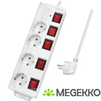 LogiLink LPS252 power uitbreiding 1,5 m 4 AC-uitgang(en) Binnen Wit