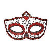 OOGMASKER DIA DE LOS MUERTOS ZWART & ROOD