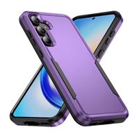 Samsung Galaxy A15 Armor Hoesje - Militaire Kwaliteit PC + TPU Cover - Paars