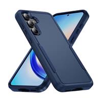Samsung Galaxy A15 Armor Hoesje - Militaire Kwaliteit PC + TPU Cover - Marineblauw