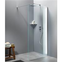 Inloopdouche BWS Free Time 100x200 cm Timeless Coating Met Strook Matglas Chroom