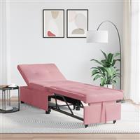 vidaXL 3-in-1 Sofa Bed Uittrekmodel Roze Fluweel