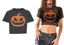 Pumpkin crop top t-shirt
