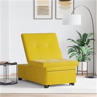 vidaXL Sofa Bed 3-in-1 Uittrekbaar Ontwerp Gele Fluweel