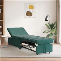 vidaXL 3-in-1 Sofa Bed Uittrekbaar Donkergroen Fluweel