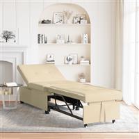 vidaXL Sofa Bed 3-in-1 Uittrekbaar Ontwerp in Crème Stof