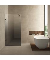 Inloopdouche Links Wiesbaden Less 100x200 cm 8 mm Nano Spiegelrook- naar Helder Glas Mat Zwart