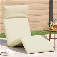 vidaXL Ligstoel inklapbaar 175x54x8,5 cm Oxford stof crème