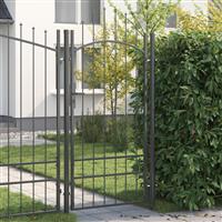 vidaXL Tuinpoort met slot Grijs 200 x 100 cm 100 x 200 cm Staal