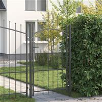 vidaXL Tuinpoort met slot Grijs 170 x 100 cm 100 x 175 cm Staal