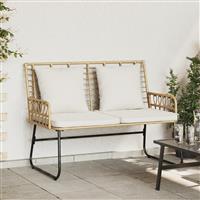vidaXL Tuinbank Zwart, Antraciet 113 x 69 x 83 cm Poly riet, staal