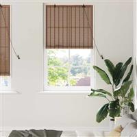 vidaXL Raambuiten & Gordijnen met gordijnen Bruin 100 x 220 cm Bamboe