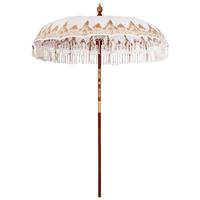 vidaXL Parasol Crème 180-190 cm Katoenen stoffen & Hout & Bamboe