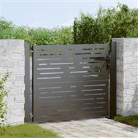 vidaXL Tuinpoort met slot Zwart 105 x 100 cm Poedergecoat staal