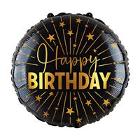 Foilballoon 18 - Happy Birthday Golden Celebrations