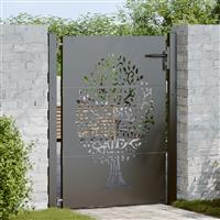 vidaXL Tuinpoort Anders Zwart 105 x 125 cm Poedergecoat staal