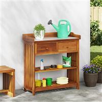 vidaXL Tuinkast met lade met plank met opslag Bruin 93 x 41.5 x 98cm