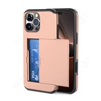 Kaarthouder Hoesje voor iPhone 12 Pro Max - Wallet Card Slot Cover Case - Rose Gold