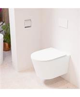 MONDIAZ LAVIE hangend toilet single fire rimless diepspoel Talc, Toiletzitting met quick-release & s